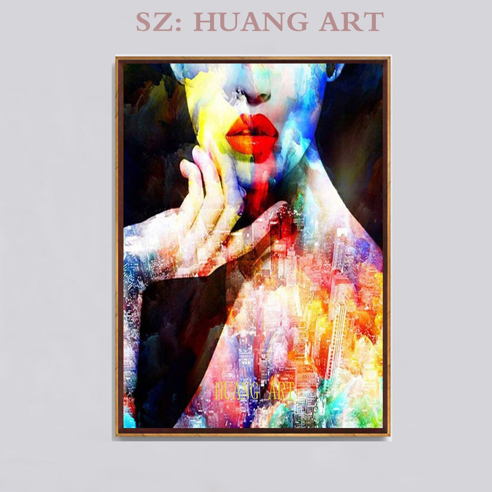 Sexy woman bedroom decoration wall art canvas painting abstract posters and painting decor living room background portrait pain