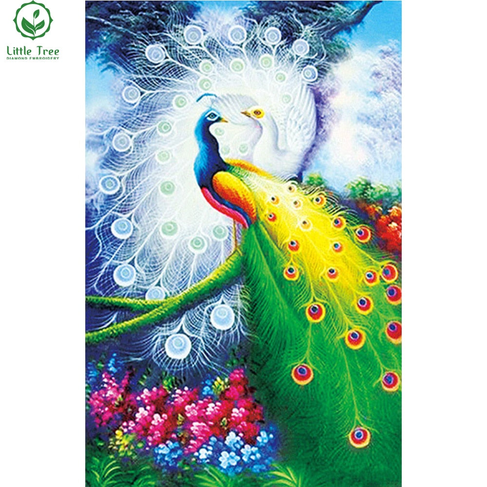 home decor crystal art needlework peacocks 5d diamond embroidery animal mosaic cross stitch full gear rhinestones oil paining
