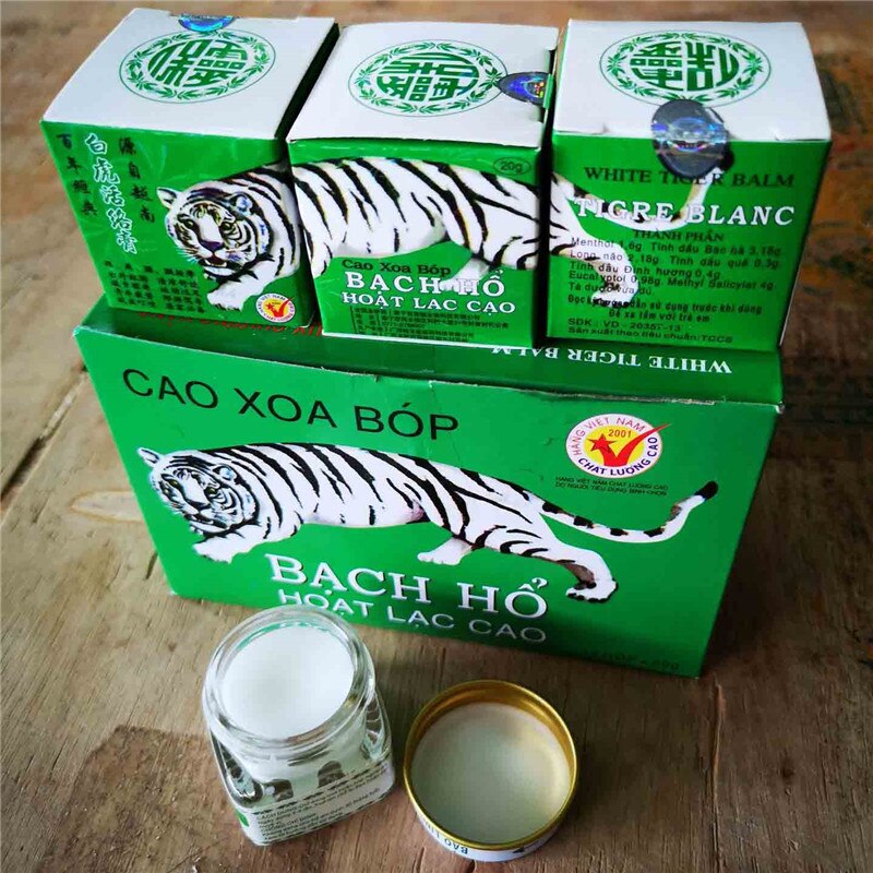 12pc White Tiger Balm Ointment Pain Relief Plaster Anti Dizziness Essential Balm Oil for Headache Toothache Stomachache