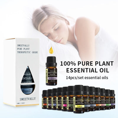 14pcs 10ml Essential Oil For Aromatherapy Diffusers Relieve Stress for Body Relax Skin Care Help Sleep Pure Essential Oils