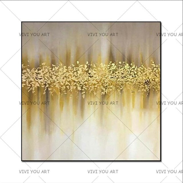 Large Abstract Painting Original Texture Modern Sky Light Blue Silver And Gold Foil Metal Glitter White Painting Hand pained